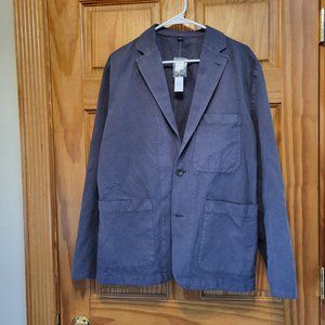 NWT J.CREW Garment-dyed Cotton-Linen Chino Suit Jacket Coal Grey size 38